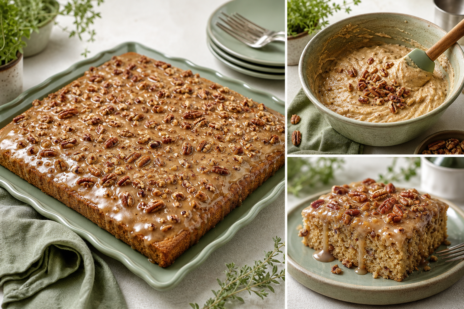 Brown Butter Pecan Sheet Cake
